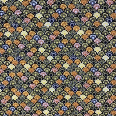 Tissu Coton imprimé Suri sur fond Jaune - Par 10 cm