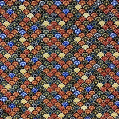 Tissu Coton enduit Suri sur fond Multicolore - Par 10 cm