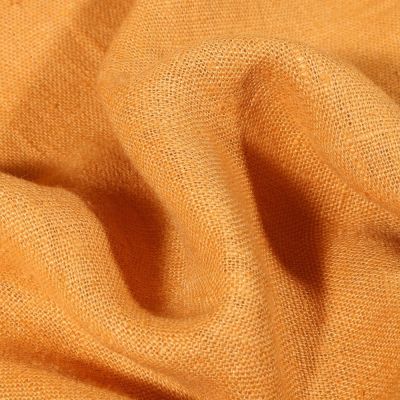 Tissu Lin lavé d&#039;ameublement Jaune curry - Par 10 cm