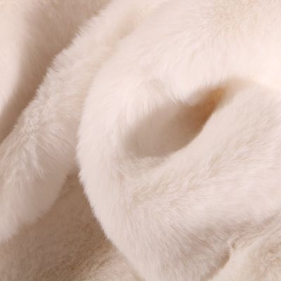 Tissu Fausse fourrure épaisse toute douce Blanc cassé - Par 10 cm