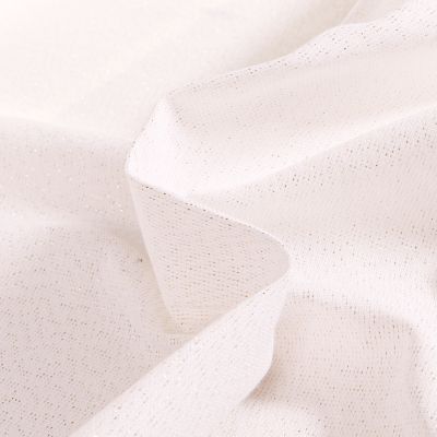 Tissu Toile Polycoton Lurex uni Cubex Or blanc sur fond Blanc cassé - Par 10 cm