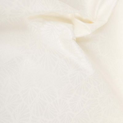 Tissu Jacquard Polycoton enduit Dinard sur fond Blanc - Par 10 cm