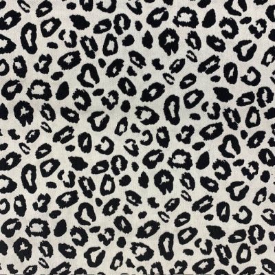 Tissu Jacquard Léopard Black &amp; White - Par 10 cm