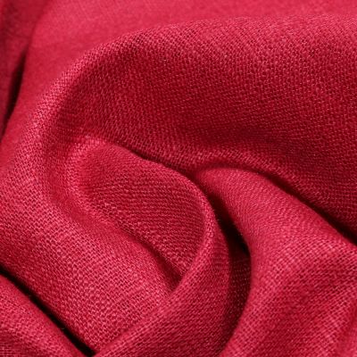 Tissu Ramie Lin uni Bordeaux - Par 10 cm