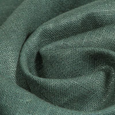 Tissu Ramie Lin uni Vert foncé - Par 10 cm