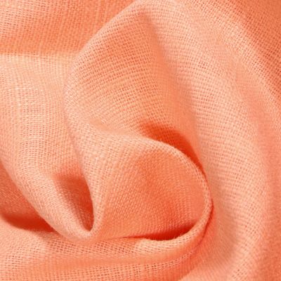 Tissu Ramie Lin uni Saumon - Par 10 cm