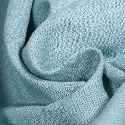 Tissu Ramie Lin uni Bleu céladon - Par 10 cm