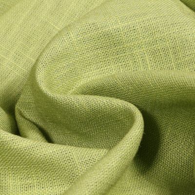 Tissu Ramie Lin unii Vert olive - Par 10 cm
