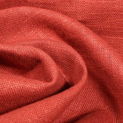 Tissu Ramie Lin uni Terre de Sienne - Par 10 cm
