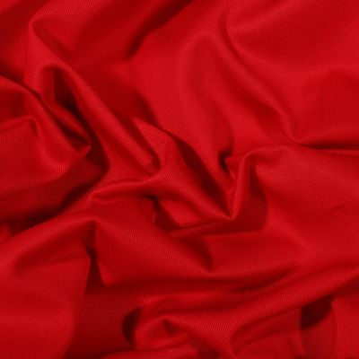 Tissu Coton Sergé uni Rouge - Par 10 cm