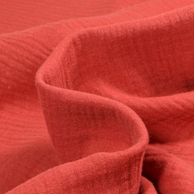 Tissu Double gaze de coton uni Terre de Sienne - Par 10 cm