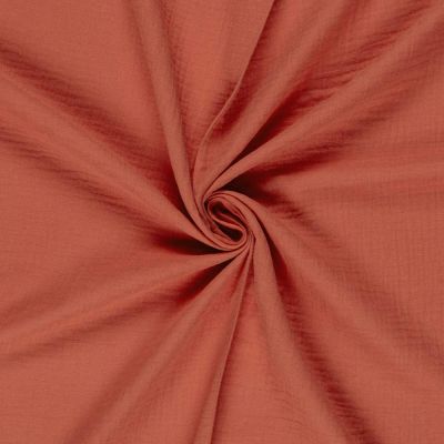 Tissu double gaze uni  Corail - Par 10 cm