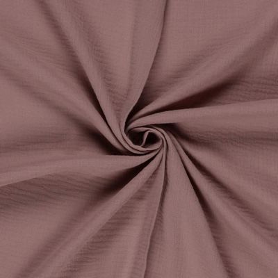 Tissu Double gaze de Coton uni Rose ancien - Par 10 cm