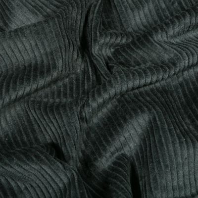 Tissu Velours côtelé uni Bleu ardoise - Par 10 cm