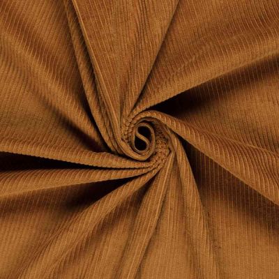 Tissu Velours Côtelé  Ribelle uni Caramel - Par 10 cm