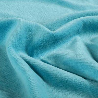 Tissu Velours d&#039;ameublement Éclat d’Intérieur uni Bleu ciel - Par 10 cm