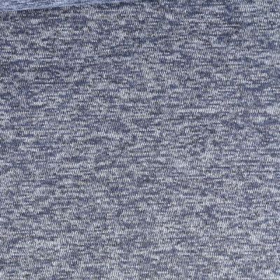 Tissu Maille chiné envers tout doux molleton Bleu jean - Par 10 cm
