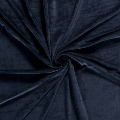 Tissu Velours d&#039;ameublement extensible Alcéa uni Bleu marine - Par 10 cm