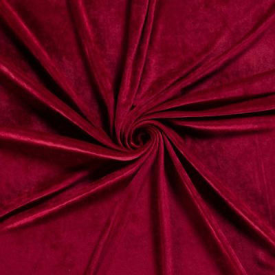 Tissu Velours d&#039;ameublement extensible Alcéa uni Rouge - Par 10 cm