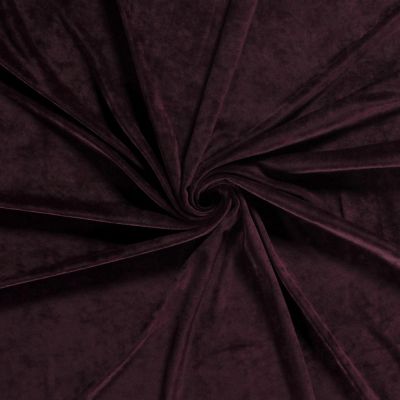 Tissu Velours d&#039;ameublement extensible Alcéa uni Bordeaux - Par 10 cm
