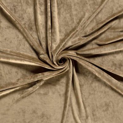 Tissu Velours d&#039;ameublement extensible Alcéa uni Taupe - Par 10 cm