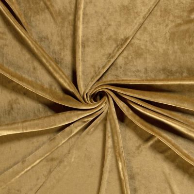 Tissu Velours d&#039;ameublement extensible Alcéa uni Ocre - Par 10 cm