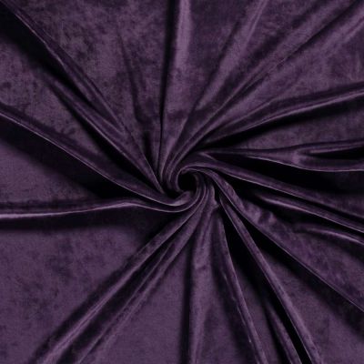 Tissu Velours d&#039;ameublement extensible Acéa uni Pourpre - Par 10 cm