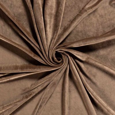 Tissu Velours d&#039;ameublement extensible Acéa uni Camel - Par 10 cm