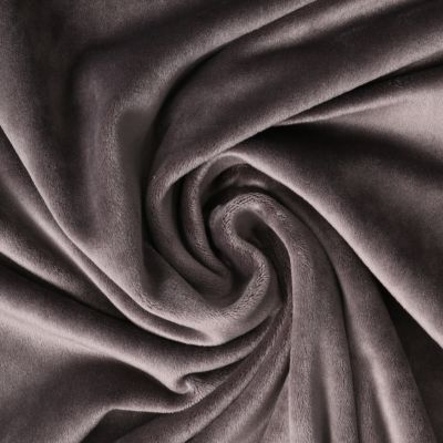Tissu Velours d&#039;ameublement extensible Alcéa uni Gris - Par 10 cm