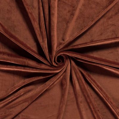 Tissu Velours d&#039;ameublement extensible Alcéa uni Brique - Par 10 cm
