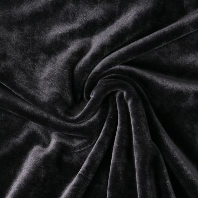 Tissu Velours d&#039;ameublement extensible Alcéa uni Noir - Par 10 cm