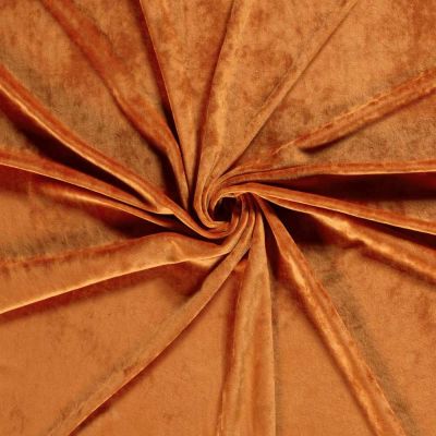 Tissu Velours d&#039;ameublement extensible Alcéa uni Orange - Par 10 cm