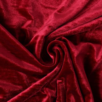 Tissu Velours d&#039;ameublement extensible Cybèle uni Rouge - Par 10 cm