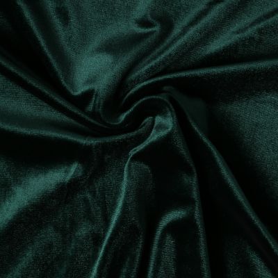 Tissu Velours d&#039;ameublement extensible Cybèle uni Vert émeraude - Par 10 cm
