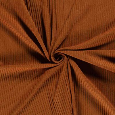 Tissu Jersey Viscose côtelé lourd Oréa uni Brique - Par 10 cm