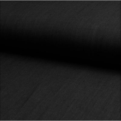 Tissu Chambray Léger Coton Noir - Par 10 cm