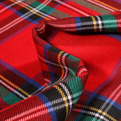 Tissu Tartan Ecossais  Sullivan sur fond Rouge - Par 10 cm