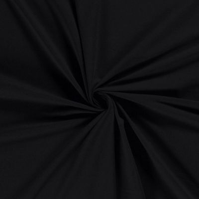 Tissu Jersey de coton uni Jane Noir - Par 10 cm