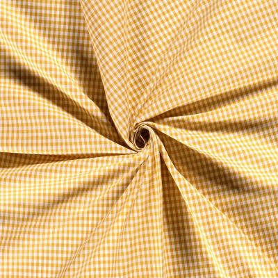 Tissu Vichy Petits carreaux 5 mm Ocre - Par 10 cm