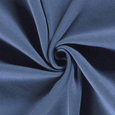 Tissu Molleton Sweat uni Bleu indigo - Par 10 cm