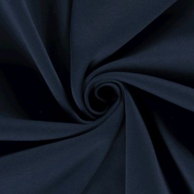 Tissu Molleton Sweat uni Bleu nuit - Par 10 cm