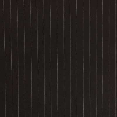 Tissu Gabardine de Viscose Rayures Blanches sur fond Noir - Par 10 cm