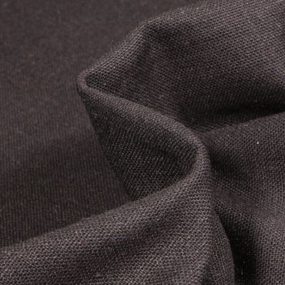 Tissu Viscose Lin uni Noir - Par 10 cm