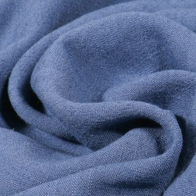 Tissu Viscose Lin lavé uni Bleu ancien - Par 10 cm