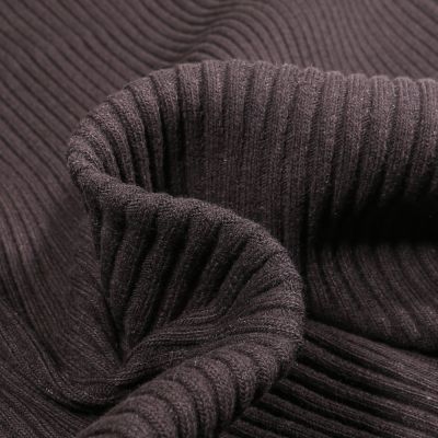 Tissu Bord côte Côtelé uni épais 3/3 Noir - Par 10 cm