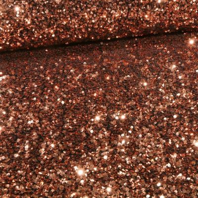 Tissu Sequins épais extensible Cuivre - Par 10 cm