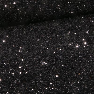 Tissu Sequins épais extensible Noir - Par 10 cm