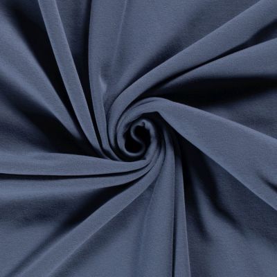 Tissu Sweat envers doudou uni Bleu indigo - Par 10 cm