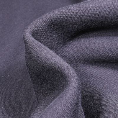 Tissu Sweat envers minky uni Bleu marine - Par 10 cm