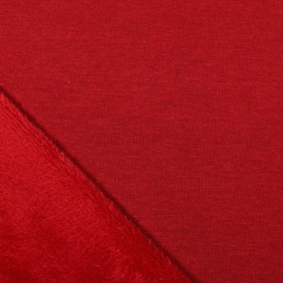 Tissu Sweat envers minky uni Bordeaux - Par 10 cm